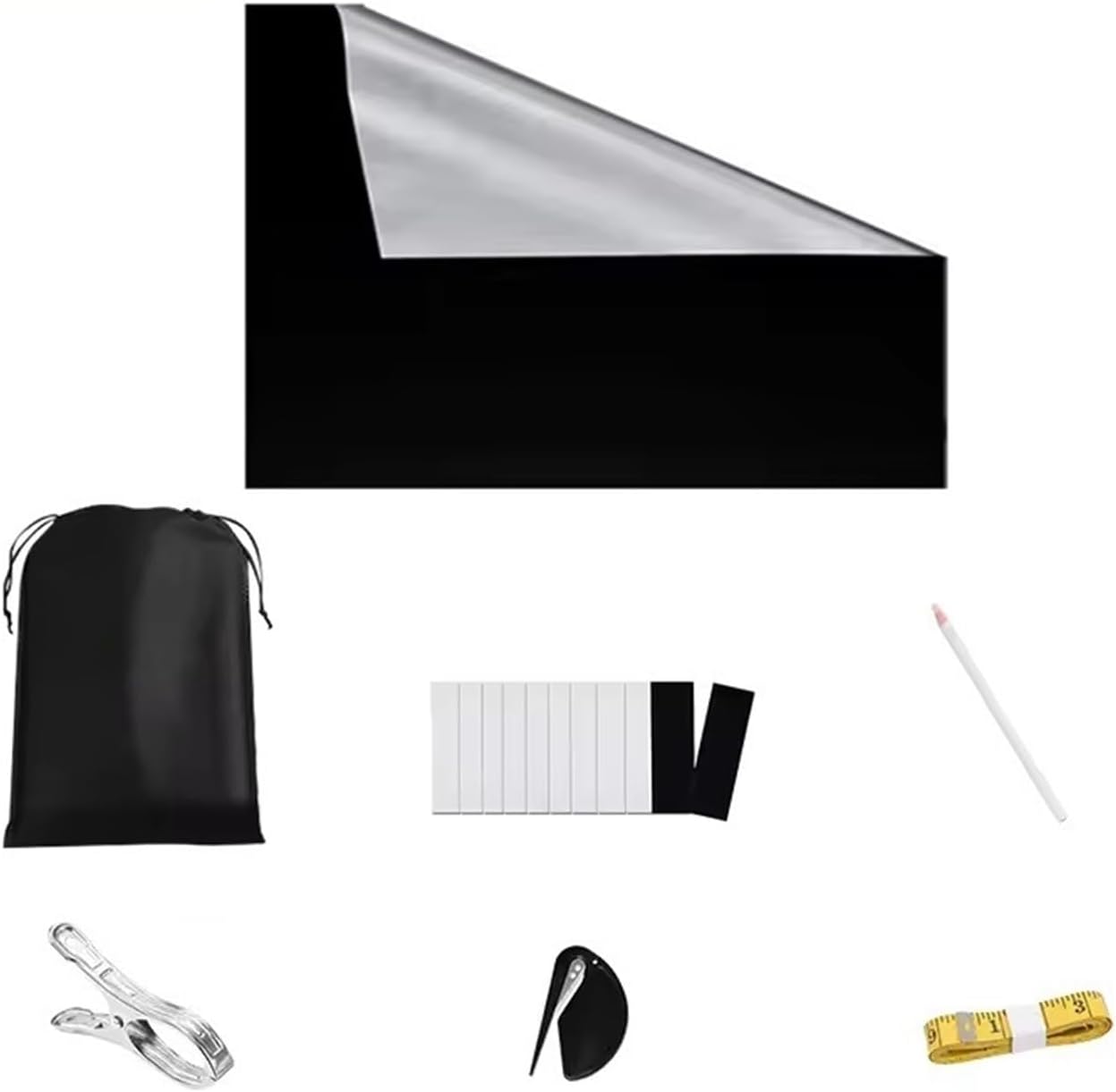 Blackout Curtain DIY Removable Portable Travel Blocking Darkest Window Film Cloth Temporary No Drill Blackout Curtains for Window(SetL,57inx80in 145x200cm)