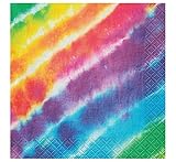 Unique Rainbow Tie Dye Beverage Napkins, 16ct, Multicolored, 10