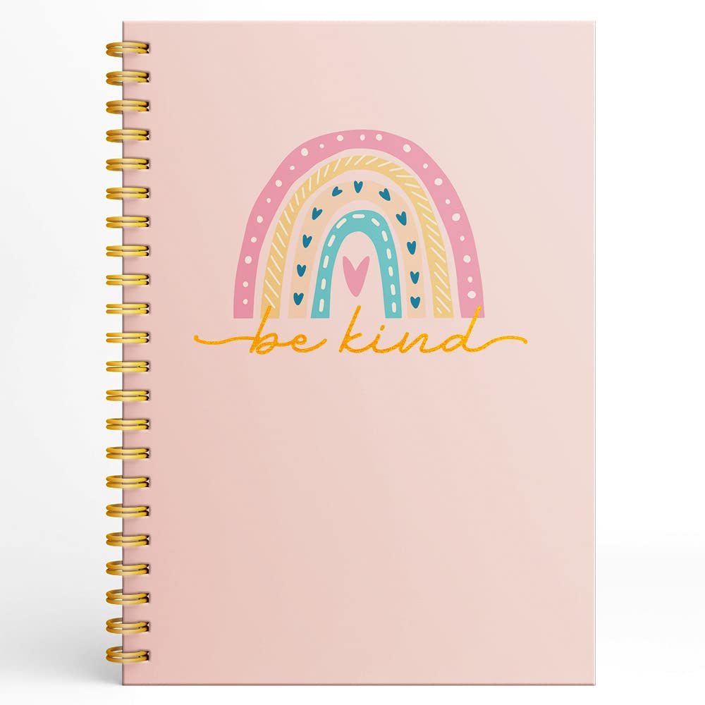 Photo 1 of Inspirational Spiral Notebook for Women Teen Girls, Be Kind, Motivational Journal Diary for School Office Work Travel, Gifts for Student Coworker Friends, Hardcover 160 Lined Pages, 6.2"x 8.2"