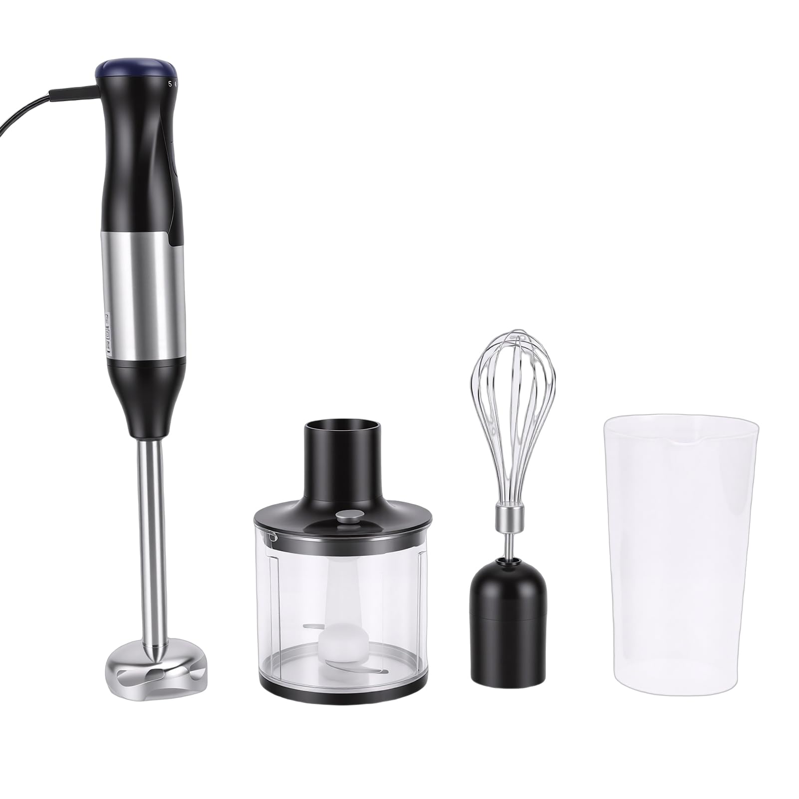 Frullatore a Immersione Professionale 500 W in Acciaio Inossidabile 4 in con 20 Velocit e Funzione Boost per Frullati Zuppe Alimenti per Bambini Spina Europea 220V