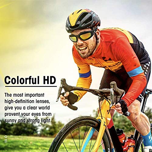 Fahrrad Brille, UV-Schutz Polarisierte Schutzbrille, Motorradbrille Sportbrille Motorrad Gläser 4 Lens Kit, Sport Sonnenbrille mit Aufbewahrungstasche, Ideal für Fahrrad, Motorrad, Outdoor Sport