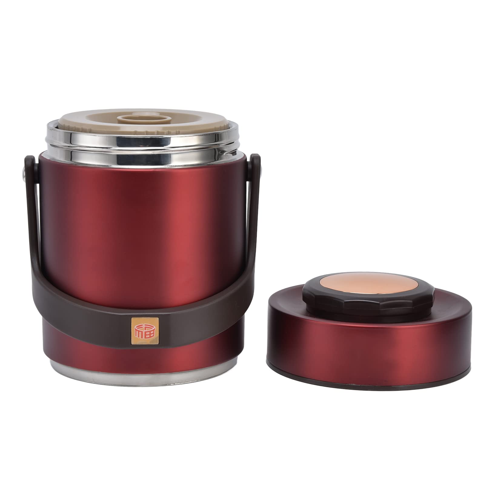 Tarro de Comida Aislado, Fiambrera Portátil de Acero Inoxidable con Tecnología de Doble Pared, 1.5 L, 3 Niveles, con Bolsa de Almuerzo, para Adultos y Estudiantes
