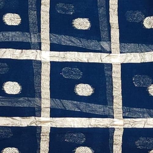 Image of Women's Pure Viscose Georgette Checks Zari Fabric Jaipuri Saree with Matching Blouse