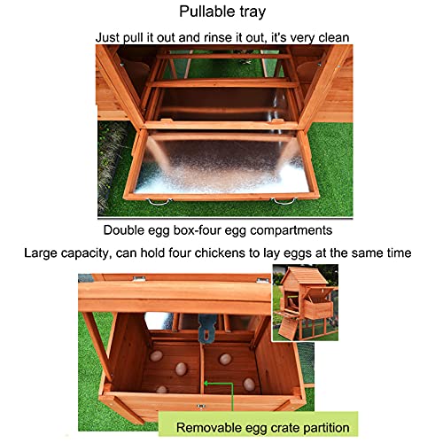 Outdoor Massivholz Hühnerkäfig Kaninchenkäfig, Doppellagiger Hühnerstall Mit Belüftungstür, Reinigbares Tablett Und… – Bild 6