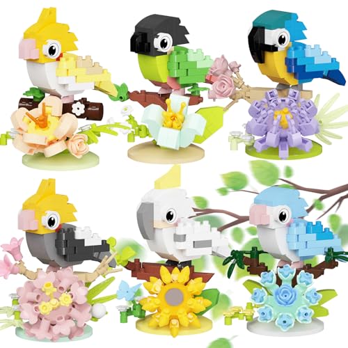 6 Cute Birds Building Blocks Set