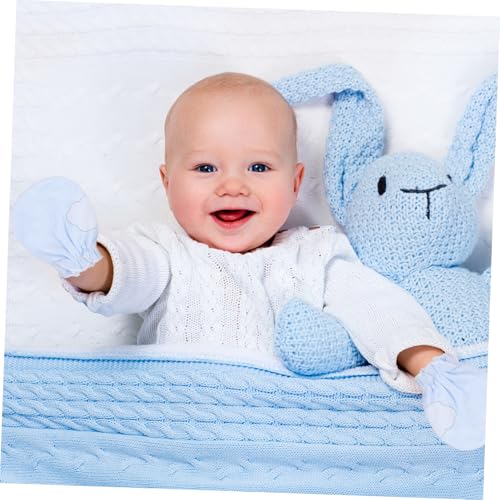 SAFIGLE 5Pairs Newborn Cotton Protective Mitts Comfortable Scratch Resistant Gloves for Boy Girl Moisture Absorbing Durable Winter Mittens4