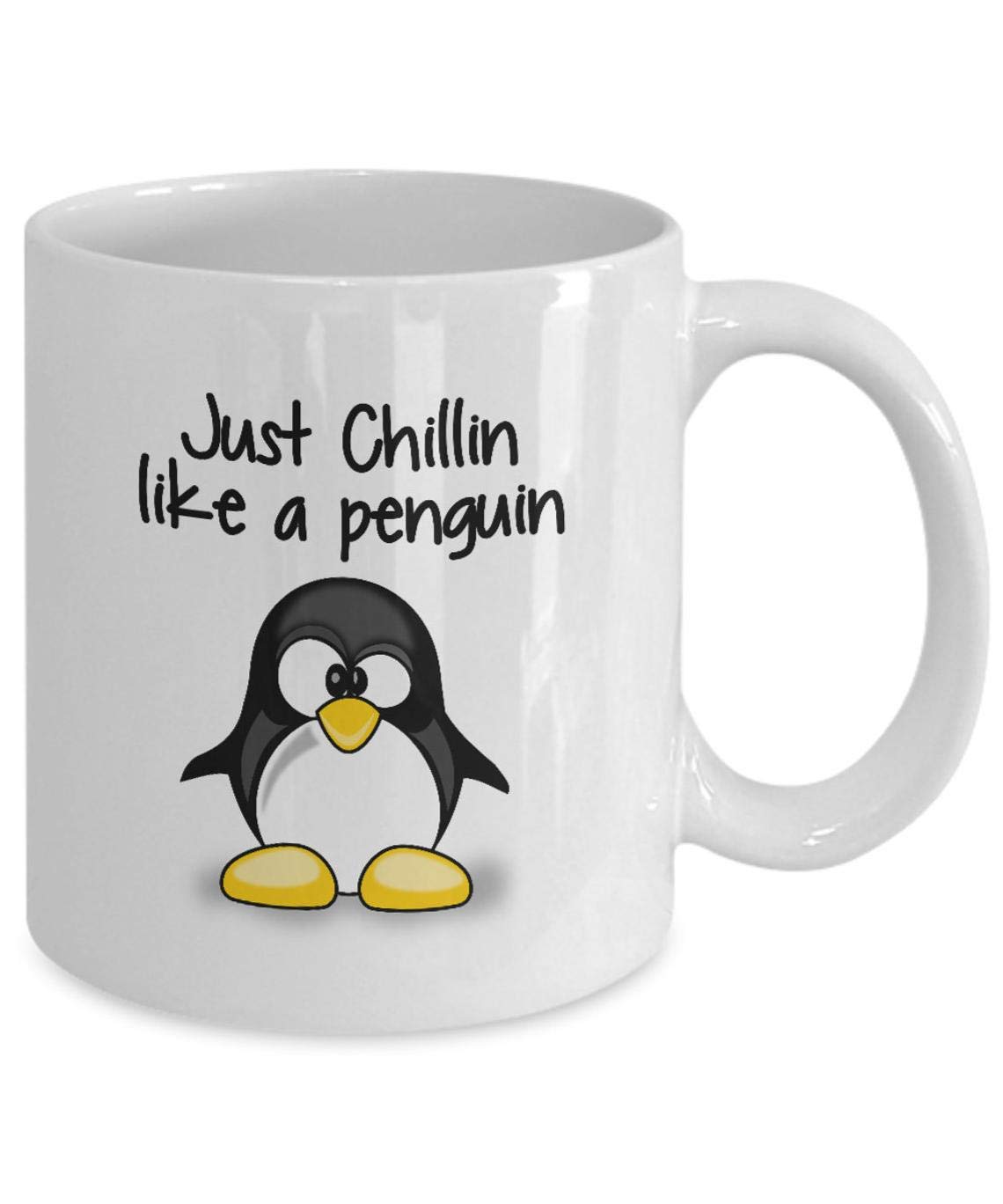 SCPmarts Create Your Desire Penguin - Chillin Like A Penguin Ceramic Coffee Mug, White, 11Oz