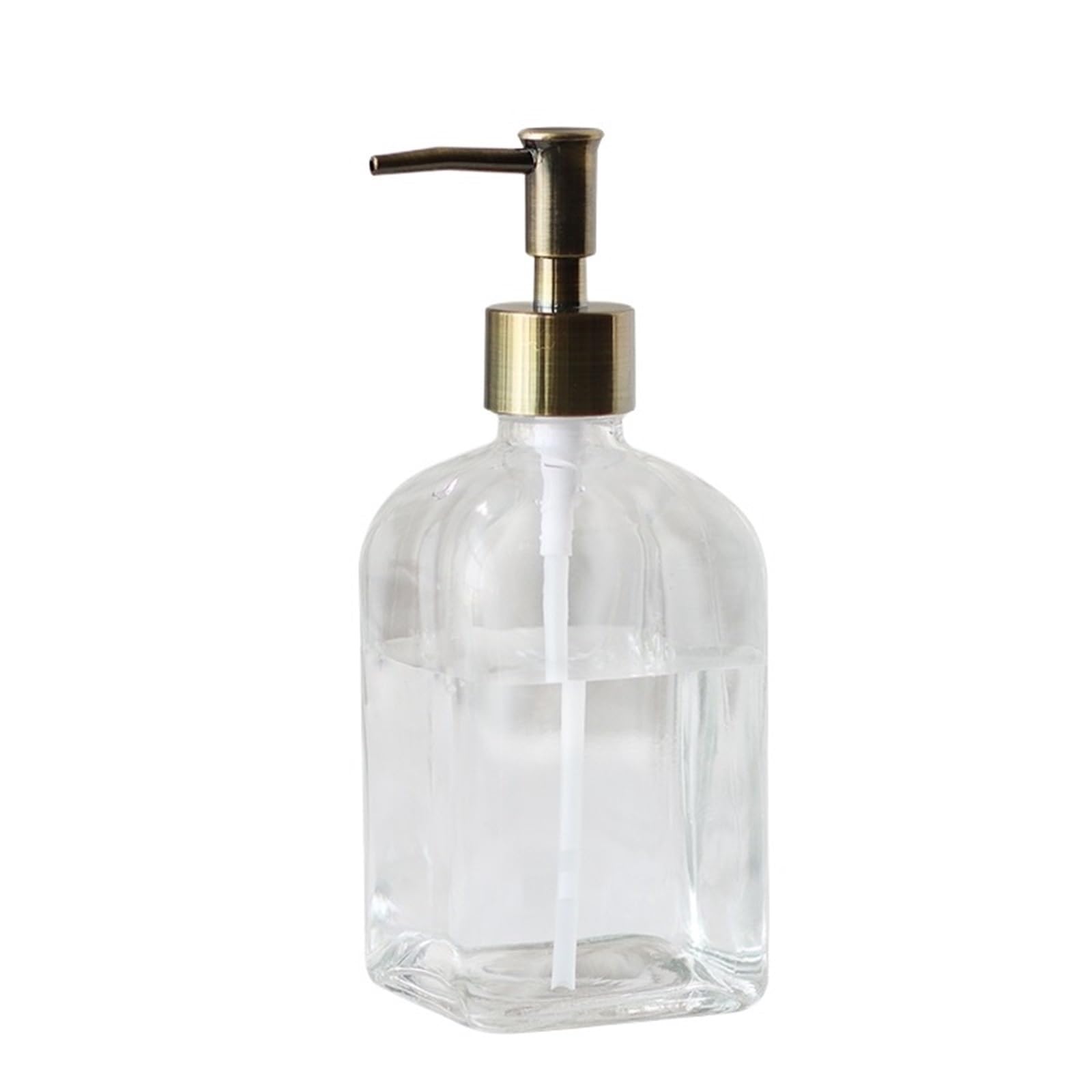 soap dispenser Retro Glass Soap Dispenser With Pump Light Luxury Hotel Lotion Press Bottle 450ml(Clear)