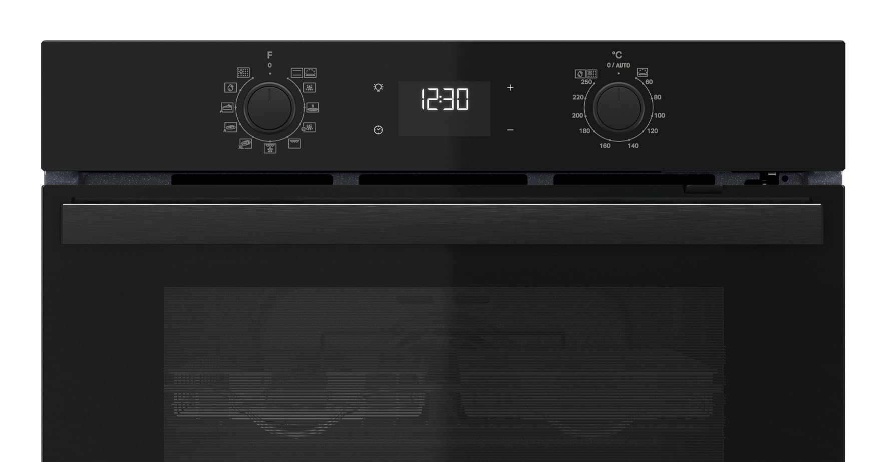 Bauknecht BBA285PU1ZK Einbau-Backofen 60 cm 71 l Heißluftbackofen PowerHeißluft FlexiClean Pyrolyse Hydrolyse Multi-Level-Kochen Schwarzglas