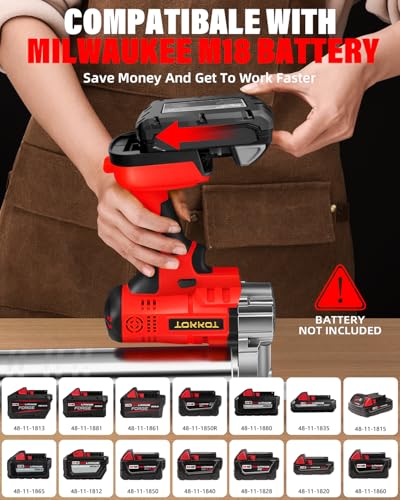 Image of Cordless Grease Gun Compatible with Milwaukee M18 18V Battery