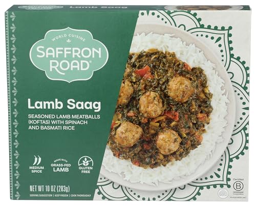 Saffron Road Grass Fed Lamb Saag With Basmati Rice Frozen Dinner cover