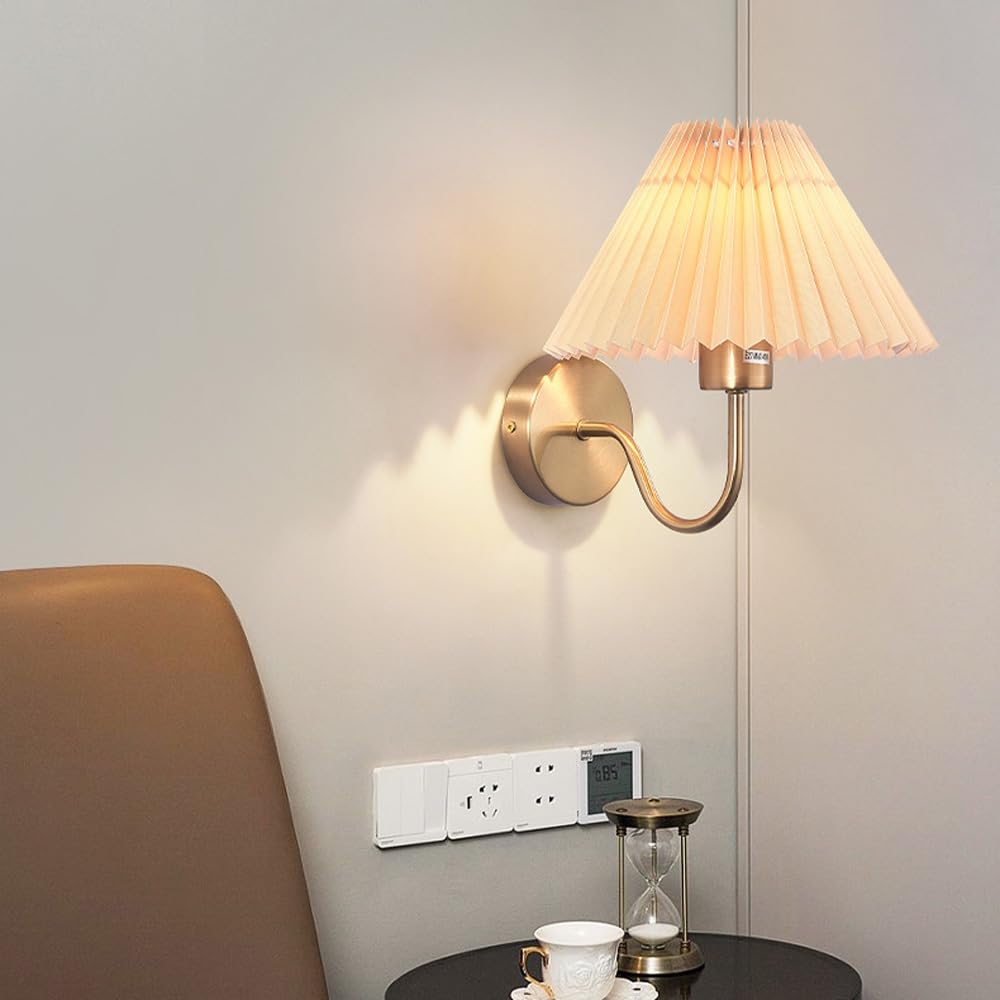 Applique da Parete per Interni A Batteria, Set di 2 Lampade da Parete LED Dimmerabili Senza Fili con Telecomando, Paralume in Tessuto, per Camera da Letto, Soggiorno, Testiera