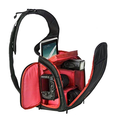 ABC New Camera Backpack Bag Waterproof DSLR Case for Canon for Nikon for Sony (Red)