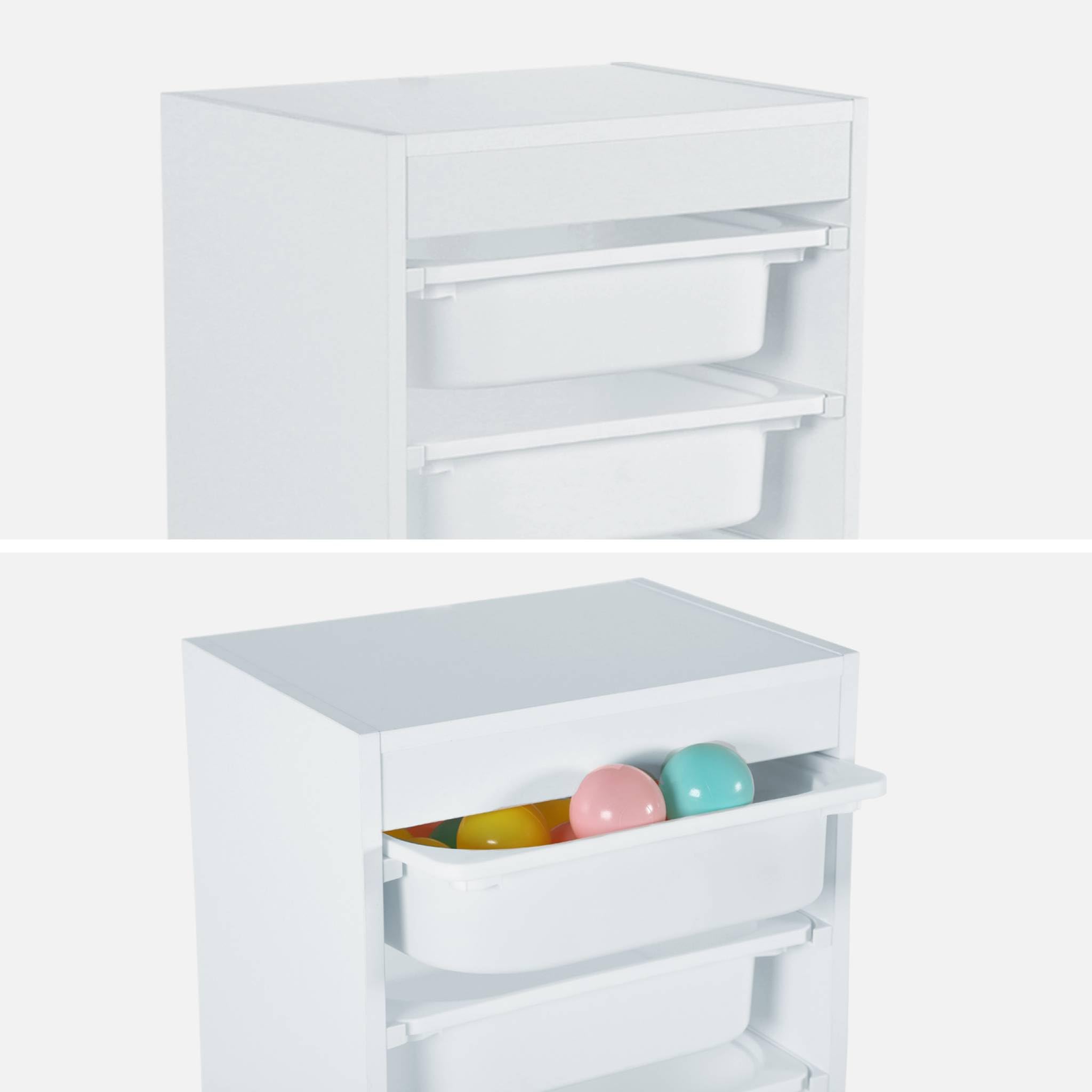 sweeek - Meuble de Rangement Blanc Enfant 4 bacs de Rangement