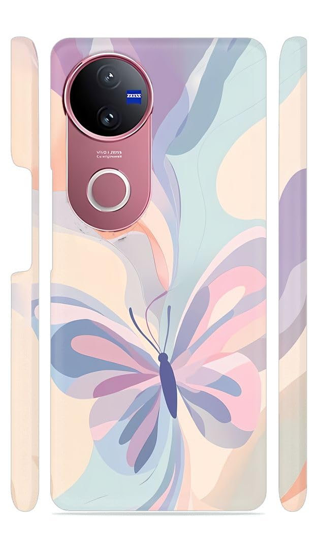YAPZONE Flow Art Butterfly Designer Printed Hard Back Cover for Vivo V50 5G Attractive and Uniquely Crafted Smartphone Case