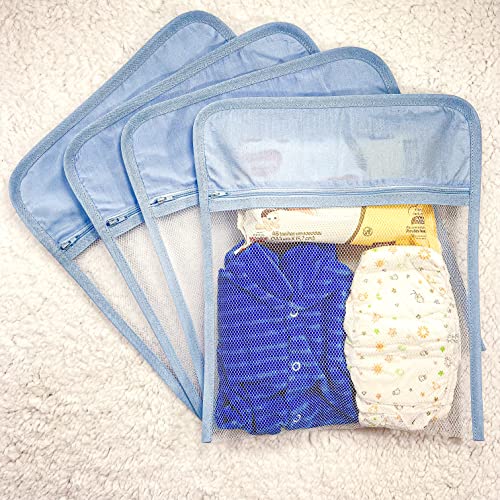 Saquinho Maternidade Tule Com Zíper 4x Peças Menino E Menina 4 Cores (azul marinho)