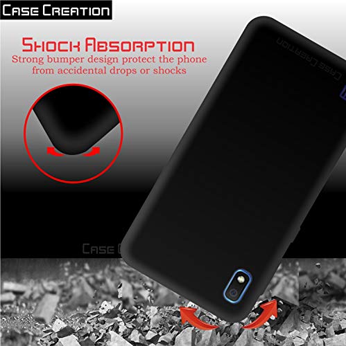 Image of Case Creation for Samsung Galaxy A10 2019 Back case, Samsung Galaxy A10 Slim Flexible Smart Look case with 360 Camera All Angle Protection (Pure Black)