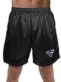 Popfunk Superman Thin Blue Line Flag Shield Logo Mens Lined Mesh Shorts, Black, Large