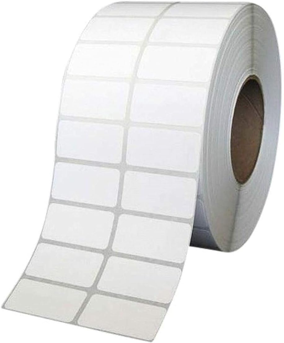 True-Ally 50x38 Direct Thermal Barcode Label Sticker - 2 x 1.5 inch - 50mm x 38mm - 2 Ups - 2000 Labels Per Roll - White Self Adhesive Sticker for Printing Barcoding (1 Roll Per Pack (2000 Labels))