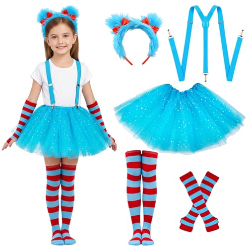 Disfraz infantil azul para niñas con accesorios miniatura 1