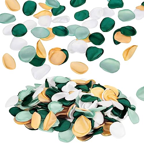 Emivery 500 petali di rosa per matrimoni, petali di fiori finti in seta verde smeraldo petali di rosa per ragazza di fiori petali da spargere per matrimoni, corridoi, centrotavola, decorazione per