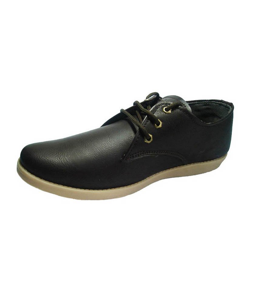 Steel Max Men's Synthetic Leather Sober Coffee Brown Casual Shoes 9UK