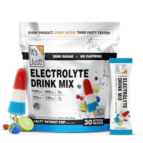 Image of It's Just! - Electrolyte Drink Mix, 30 Count, Salty Patriot Pop