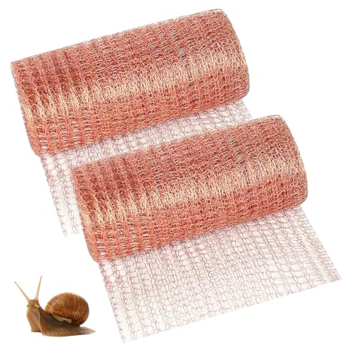 Lot De 2 Rouleau De Maille De Cuivre Contre Les Escargots, Clôture D'escargots, Filet En Cuivre, 12,7 Cm X 6 M, Filet En Cuivre Crypté, Filet En Cuivre Contre Les Escargots, Tressage En Cuivre Pour