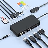 【Station d'accueil Surface Pro 11 avec port Gigabit Ethernet et audio/micro】La station d'accueil Surface Pro offre un débit complet de 100/10 Mbps via le port Ethernet RJ45, ce qui permet de télécharger des films plus rapidement, de transférer des fichiers plus rapidement et de réduire les délais dans les jeux. Le port Ethernet de la station d'accueil Surface Pro garantit une connexion réseau plus stable. Un film de 1 Go peut être téléchargé en quelques minutes. Cette station d'accueil Surface est équipée d'une prise audio/micro 3,5 mm qui vous permet d'écouter votre musique préférée en utilisant vos écouteurs filaires avec le câble 3,5 mm classique.