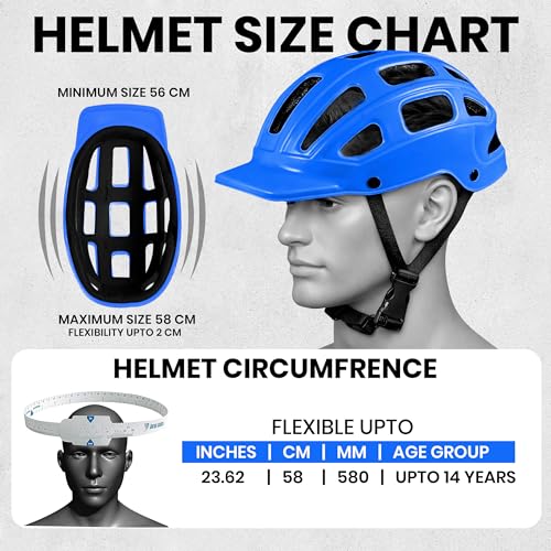 Image of Jaspo Tyro Complete Protective Gear Set for Kids | Helmet with Knee Pads, Elbow Pads & Wrist Guards for Skating, Cycling & Skateboarding (Blue) (6-14 Years)