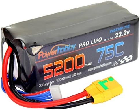 Miniatura 3 de Powerhobby 6S 22.2V 5200mAh 75C Lipo Batería con enchufe XT90 de 6 celdas (paquete de 2) Compatible con Arrma Kraton Tyhpon Senton Tailon Outcast