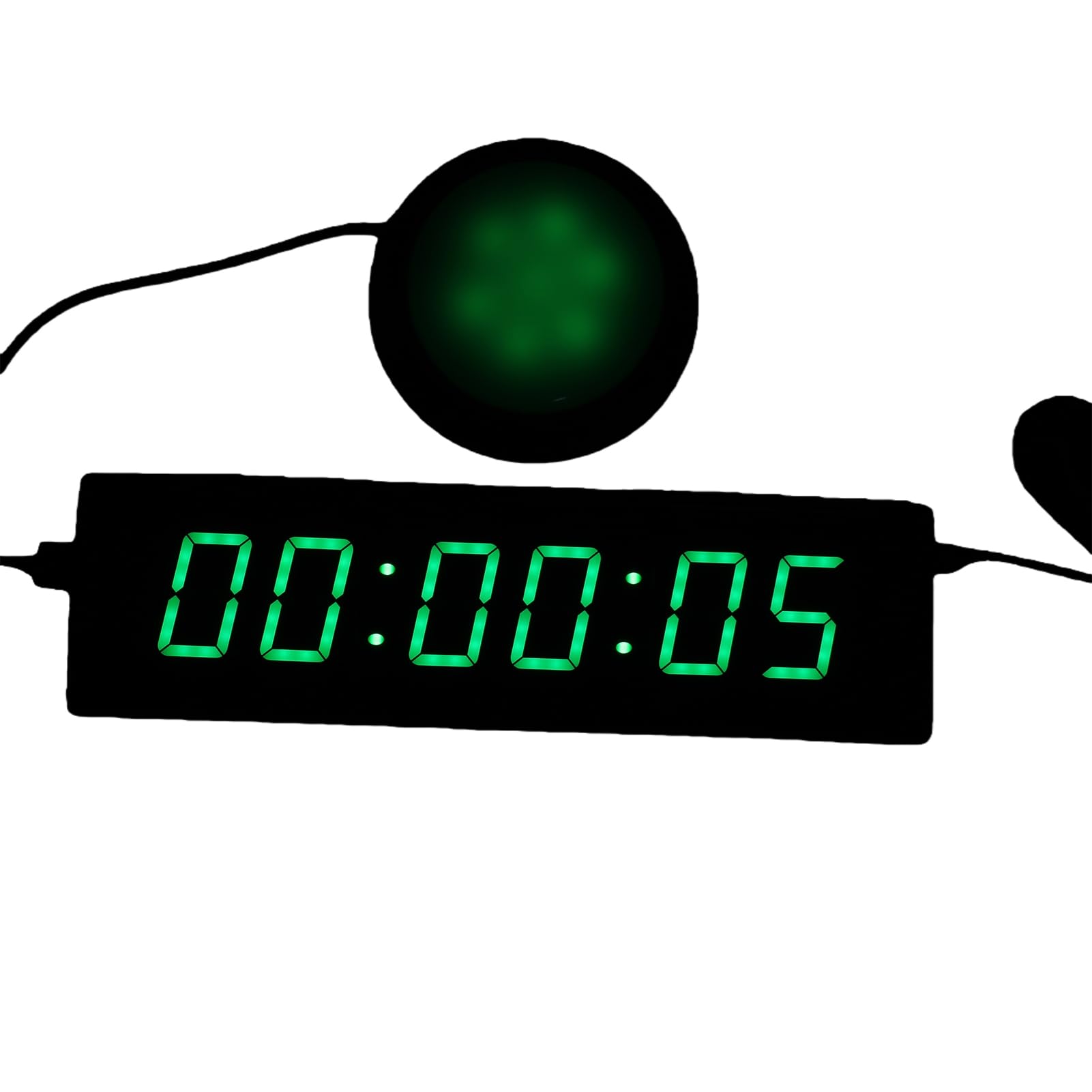 Fafeicy Temporizador de Torneo LED Reloj de Cuenta Regresiva Digital de Aleación de Aluminio Pantalla Verde de 6 Dígitos Control Remoto Recargable de 4000 MAh para Gimnasio Reuniones de