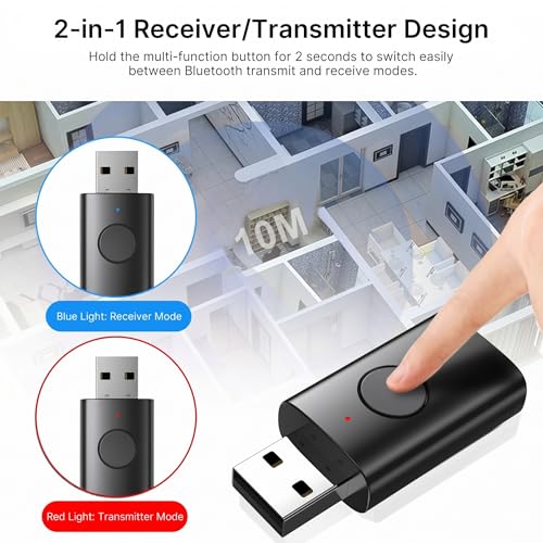 Adaptador AUX Bluetooth 2 en 1 para auto y casa miniatura 3