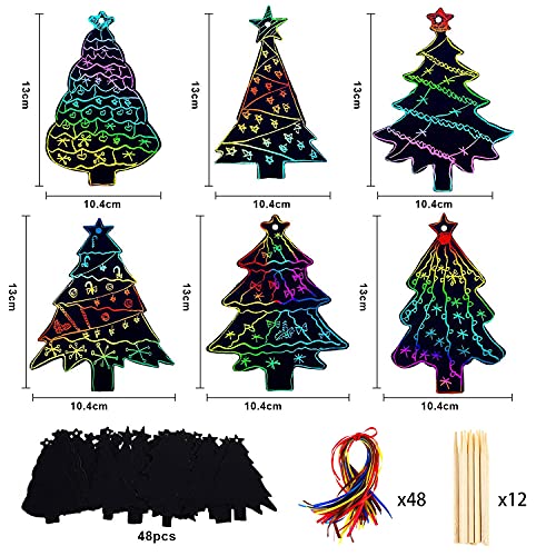 Scratch Art Natale,48 Pezzi Natalizie Scratch Art