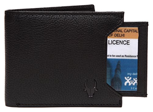 Image of WildHorn Old River Black Leather Wallet for Mens /Boys