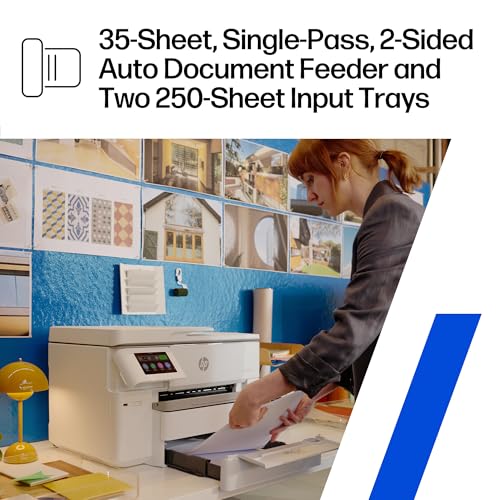 HP OfficeJet Pro 9730e Wide-Format Wireless All-in-One Color Inkjet Printer, Print, scan, Copy up to 11x17', ADF, Duplex Printing Best-for-Office, 3 Month Instant Ink Trial Included (537P6A)