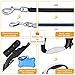 Retractable Dog Leash, Dog Walking Leash for Medium Large Dogs up to 110lbs, LED Light &Dog Waste Dispenser Bags Included, Tangle Free, One Button Break & Lock 26 Feet with blue pattern