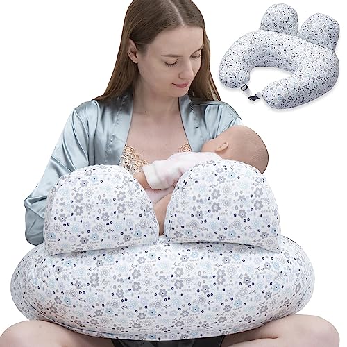 Image of AMCATON Breastfeeding Pillow for Mom, Nursing Pillow for Breastfeeding, Breastfeeding Pillow with Adjustable Strap, Fence Protection (Flower)