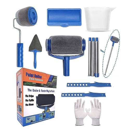 11PCS Paint Roller Set Wall Paint Roller Set Upgrade Version Paint Rollers Paint Roller for House DIY Home Wall Decorate Painting Kit