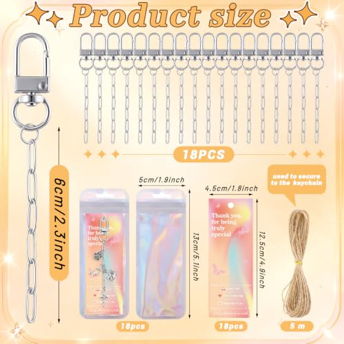Image of Wurosi 18pcs Paperclip Keychain Making Kit,Key Ring Swivel Snap Hook Chains