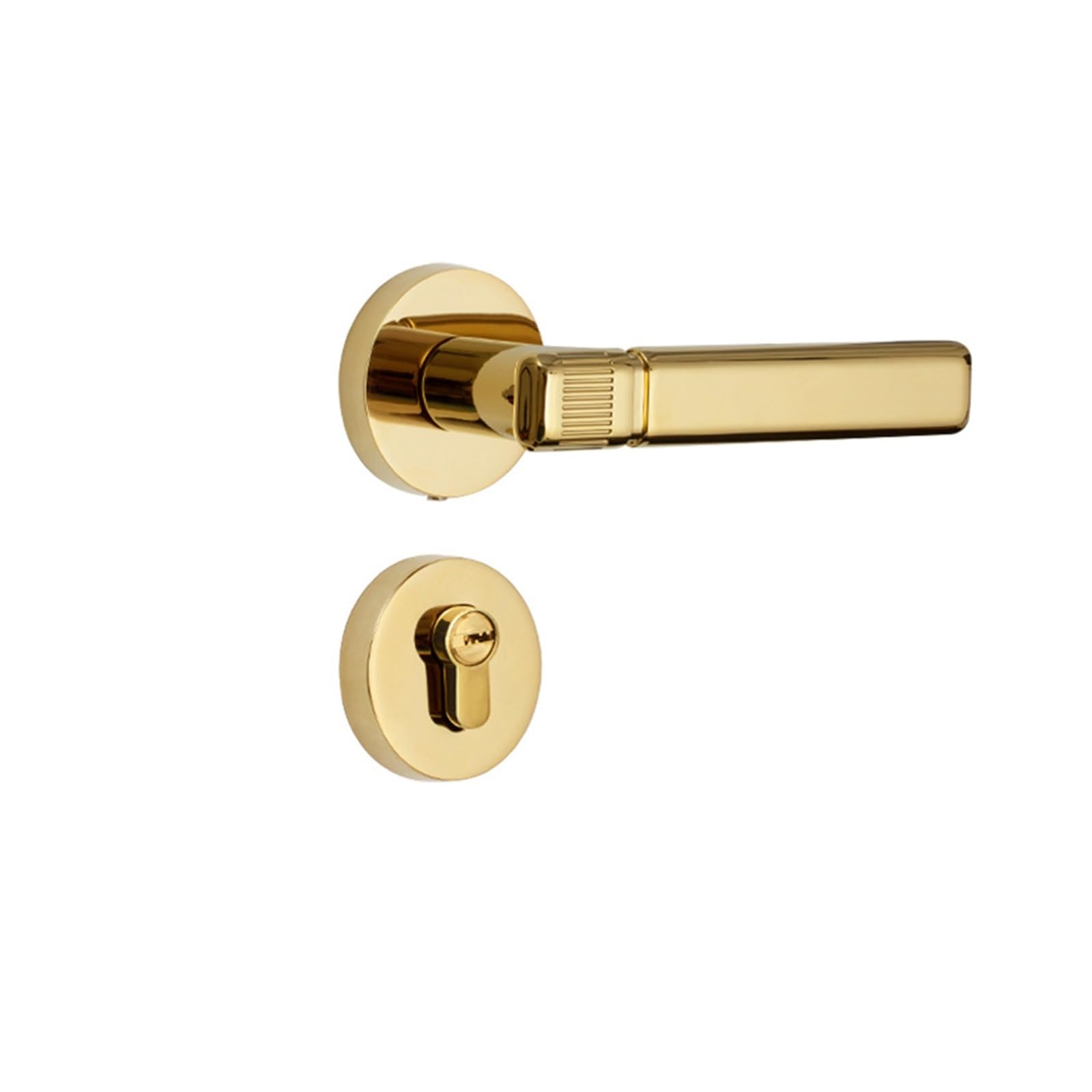 NYRXRYTCA Indoor Split Lock Household Door Lock Handle Magnetic Suction Silent Bedroom Anti-Theft Bathroom Handle Lock Solid Wood Door Lock(PVD gold zinc alloy)