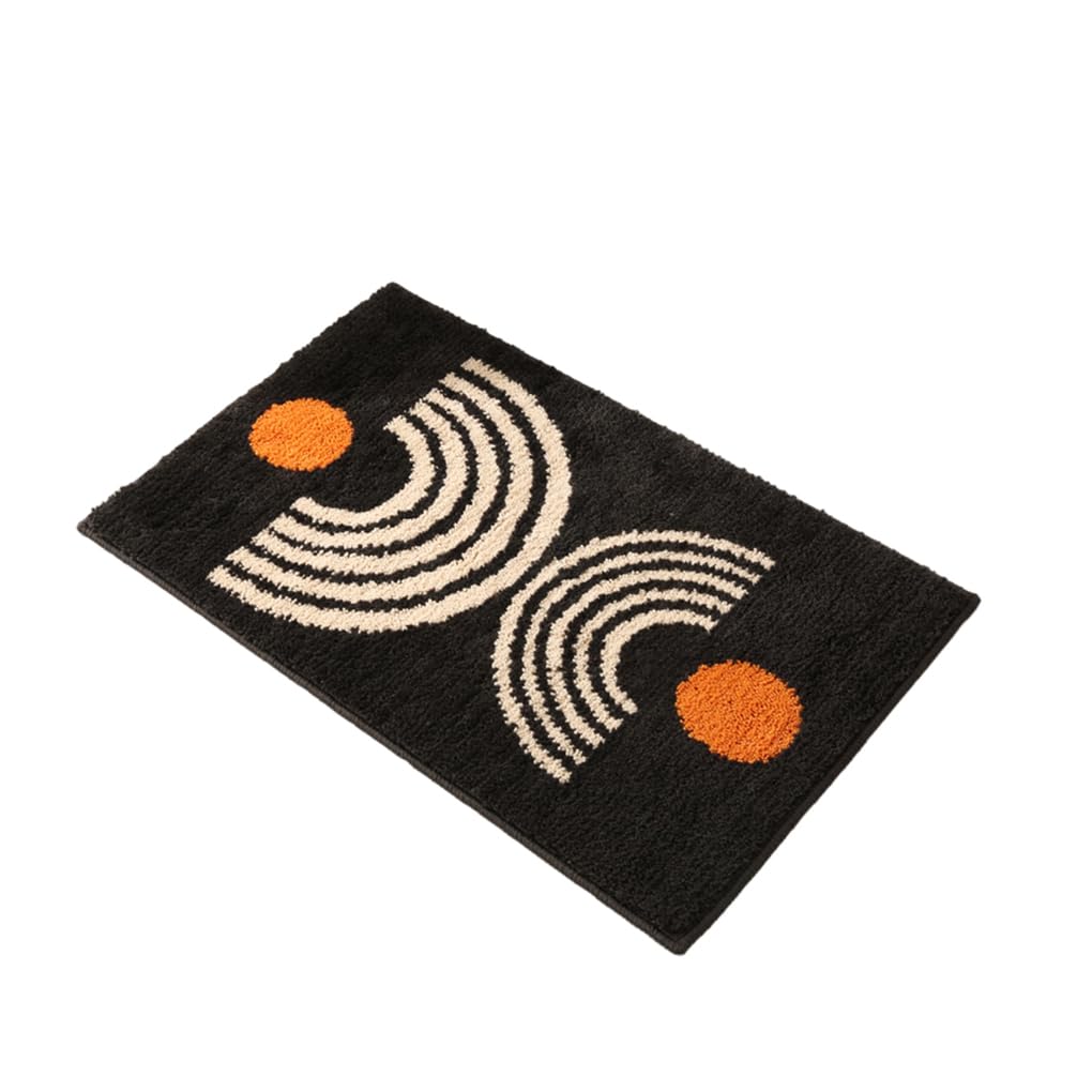 Tapis de bain gris foncé 50x80cm en polyester absorbant et antidérapant