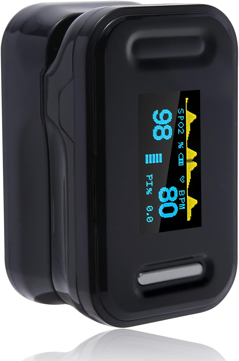 Pulse Oximeter UK, CE 0123 Certified, OLED Display, Fingertip Oxygen Saturation Level Monitor for All Age Group Accurate Fast Result & Easy Reading Portable Instant Measurement, Black
