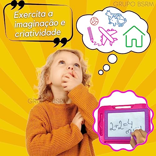 Lousinha Magica Lousa Infantil Roxo + Caneta Brinquedo Para Criança de Desenhar Escrever e Apaga