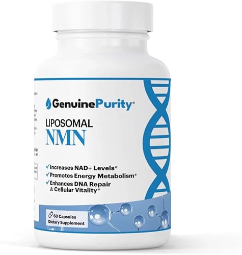Suplemento liposomal NMN de 250 mg - 60 cápsulas veganas para apoyar la producción de NAD+, energía celular y envejecimiento saludable - Sin OMG,
