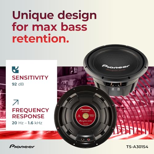Image of Pioneer A-Series Champion Series TS-A301S4 12 inch Subwoofer 1500W Max | Sealed or Ported Enclosure Compatible, Strong Bass