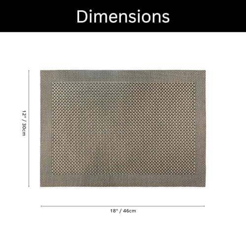 Image of Amazon Brand - Umi PVC Vinyl Box Design Placemat ST0000434 - Heat Resistant, Wipe Clean, Anti-Skid Table Mats for Dining Table, KitchenHome Decor (30x45 CM Brown Set of 4)