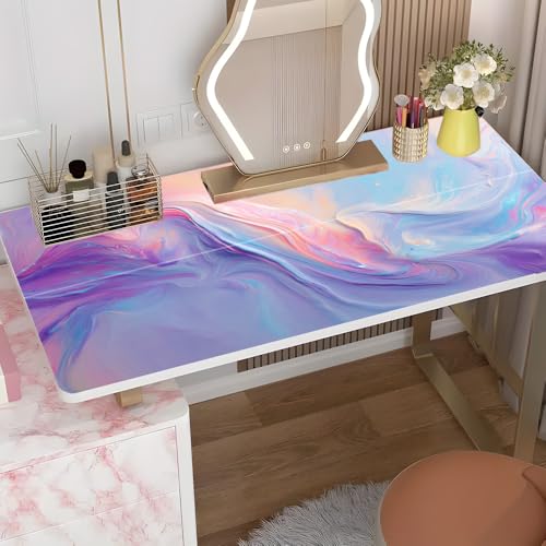 Image of Pastel Fluid Art Desk Sticker, Abstract Liquid Marble Desktop Decor, Waterproof Table Surface Protector for Home Office Room, 39.37x23.62 Inch