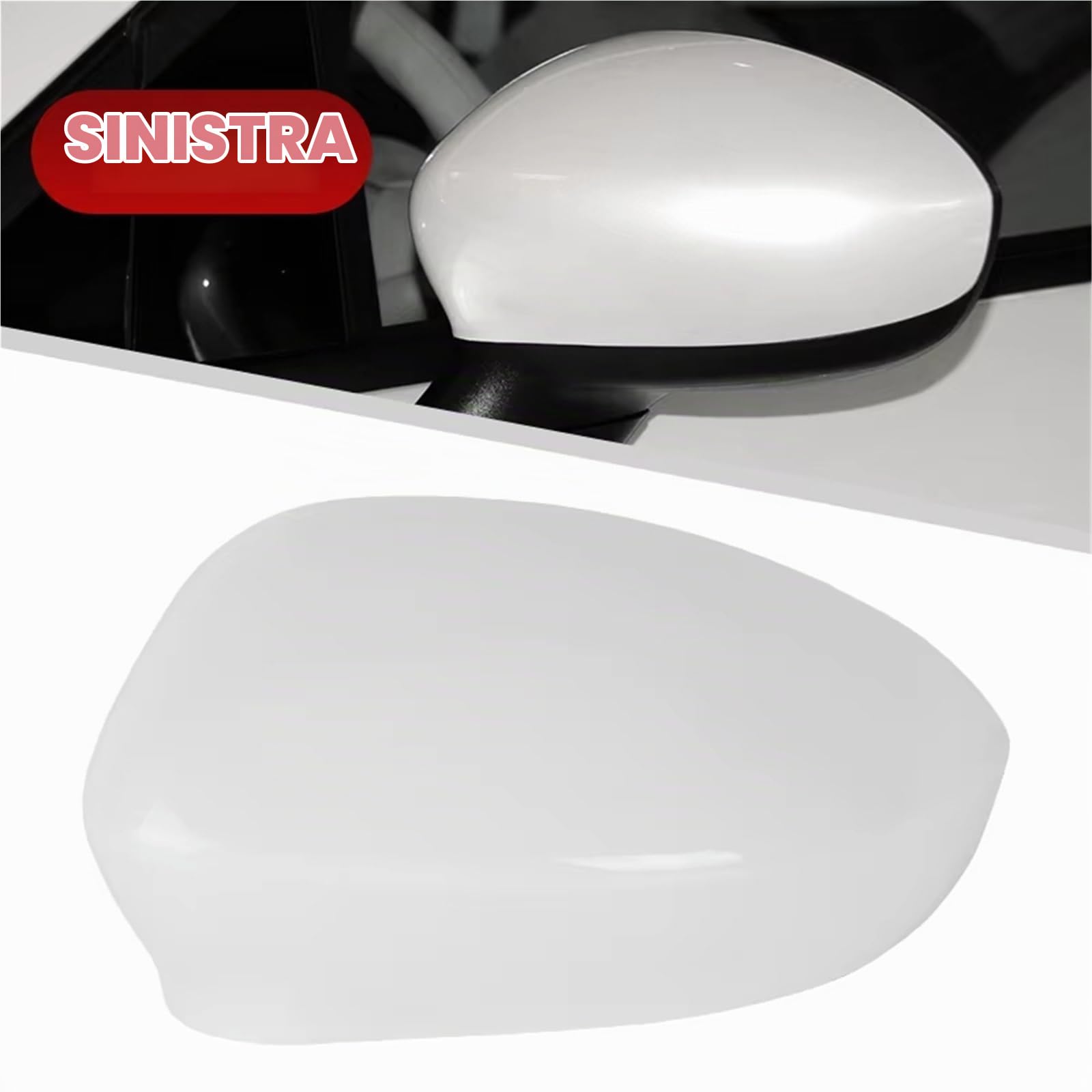 Calotta Specchietto Retrovisore Compatibile Con Fiat Per Punto Per Evo 2009 2010 2011 2012 500 500c Per Grande Per Punto 595 Calotta Copri Specchietto Retrovisore Esterno Sinistro Destro(Bianca,Left)