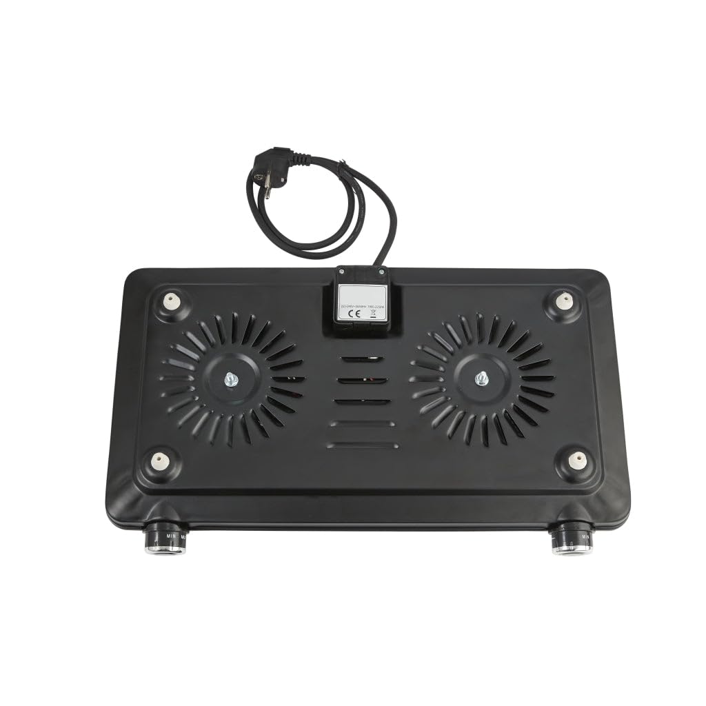 Inventum KP602B Kochfeld, Elektro-Kochfeld, emailliert, Schwarz, Gusseisen, 1900 W